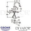 Grohe Parkfield Single-Lever Sink Mixer Dimensions
